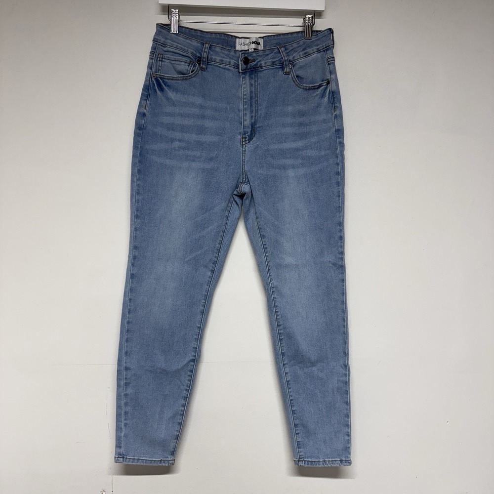 Fashion Nova Jeans Size 13 Medium Wash High Rise Skinny Blue Stretch